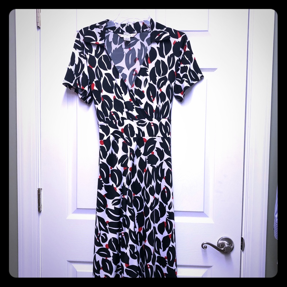 Black, White, and Red Dress